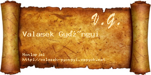 Valasek Gyöngyi névjegykártya
